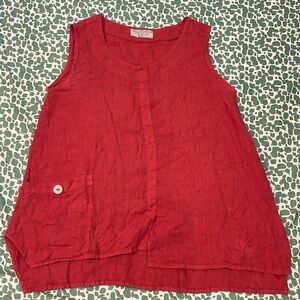 Haris Cotton 100% Linen Sleeveless Shirt